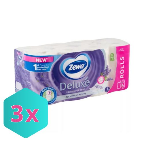 Zewa toalettpapír 3r., 150lap/tek, 16tek/csg, Levendula KARTON - 3 db