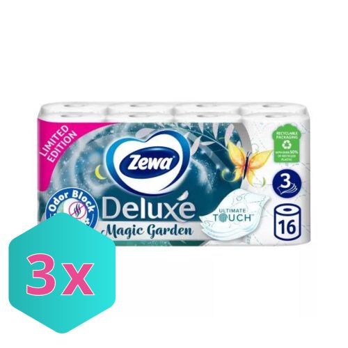 Zewa toalettpapír 3r., 150lap/tek, 16tek/csg, Magic Garden KARTON - 3 db