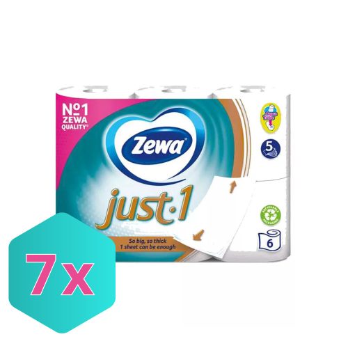 Zewa toalettpapír 5r., 70lap/tek, 6tek/csg, 7csg/karton, Just 1 KARTON - 7 db