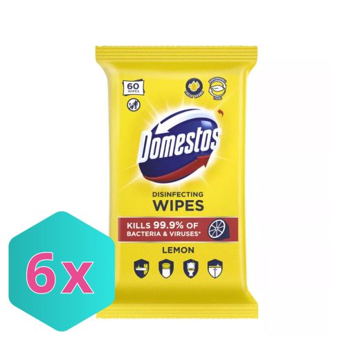 Domestos higiénikus törlőkendő 60db/csg, citrom KARTON - 6 cs