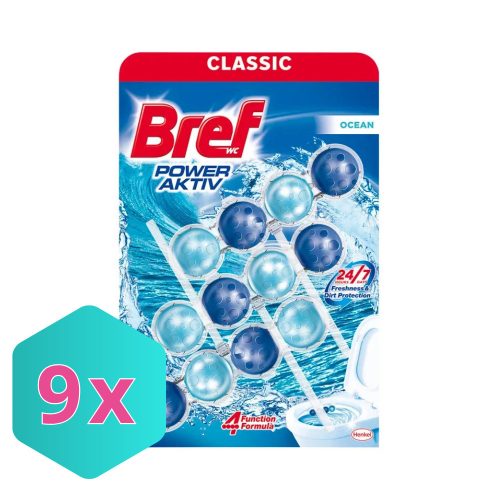 Bref Power Aktiv WC tisztító golyó Ocean 3×50 g (3 db) KARTON - 9 db