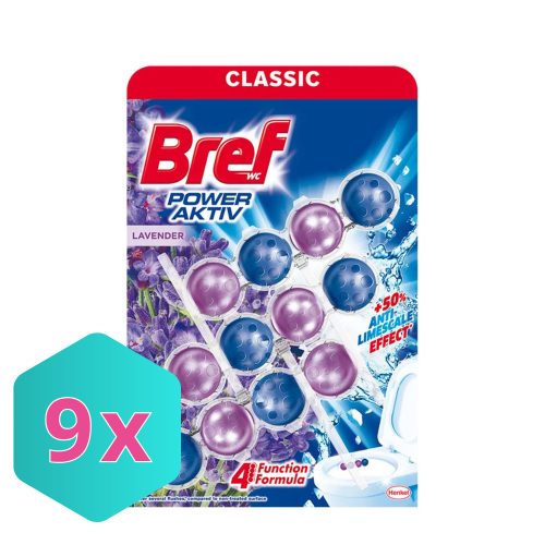 Bref Power Aktiv WC tisztító golyó Lavender 3×50 g (3 db) KARTON -9 cs