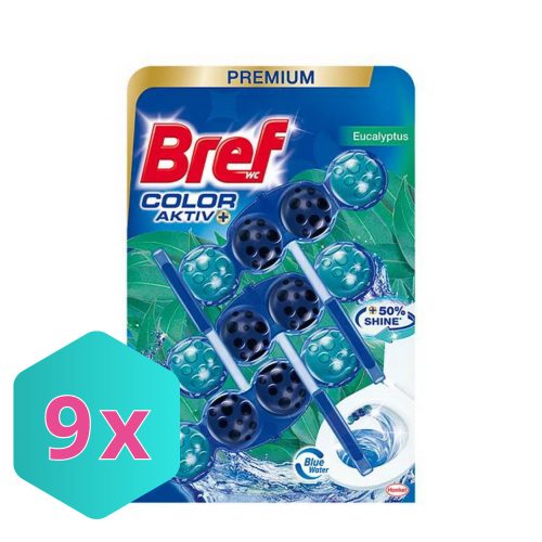 Bref wc tisztító golyós Mega Pack (3DB-OS) blue aktiv 3X50g eucalyptus KARTON -9 cs