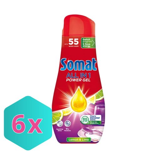 Somat All in 1 mosogatógép Powergél lemon&lime 990ml KARTON - 6 db