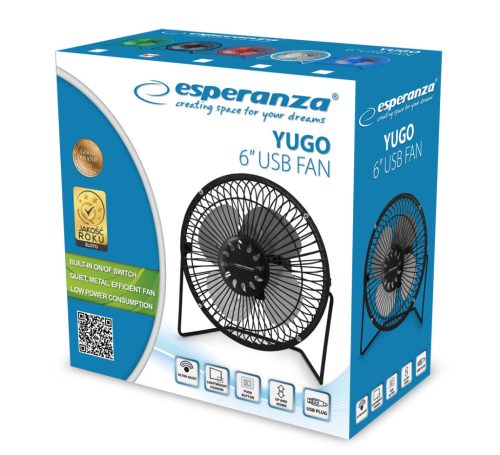 Esperanza YUGO 6" asztali USB ventilátor fekete (EA149K)