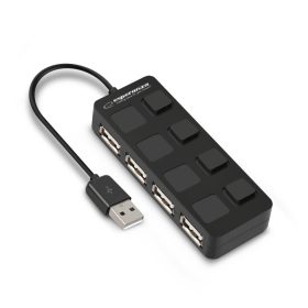 Esperanza 4-portos USB 2.0 HUB kapcsolóval