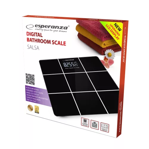 Esperanza Salsa fürdőszobai mérleg fekete (EBS004)
