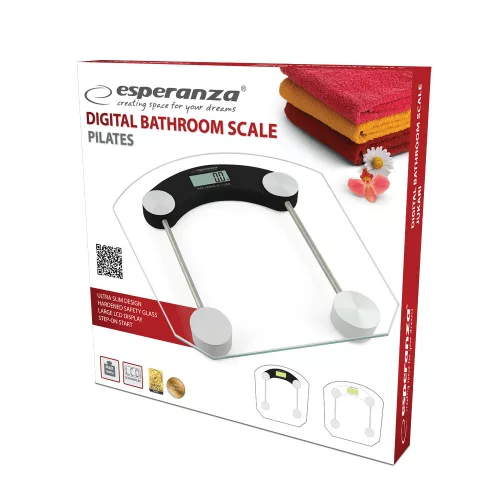Esperanza Pilates fürdőszobai mérleg fekete (EBS008K)