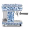 Smeg karos espresso kávéfőző tejhabosítóval, 50-es évek design (mediterraneo) ECF02DGBEU
