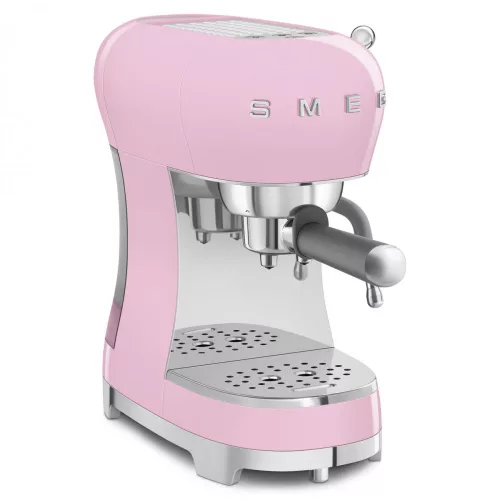 SMEG ECF02 ESPRESSO KÁVÉFŐZŐ, retro, tejhabosítóval, rózsaszín