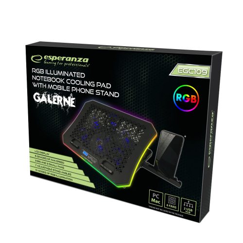 Esperanza Galerne RGB Gamer Notebook hutopad mobiltelefon tartóval