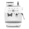 Smeg darálós karos Espresso kávéfőző 50-es évek design (fehér) EGF03WHEU