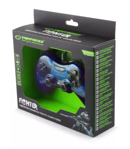 ESPERANZA GAMEPAD PC USB FIGHTER KÉK