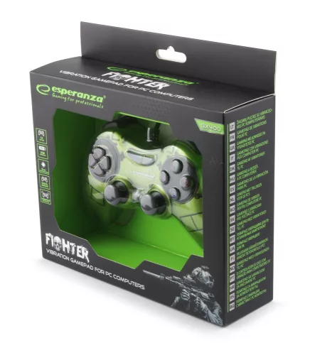 ESPERANZA GAMEPAD PC USB FIGHTER ZÖLD