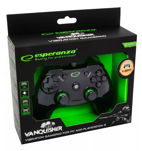 Esperanza EG110 Vanquisher gamepad fekete (EGG110K)