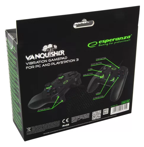 Esperanza EG110 Vanquisher gamepad fekete (EGG110K)