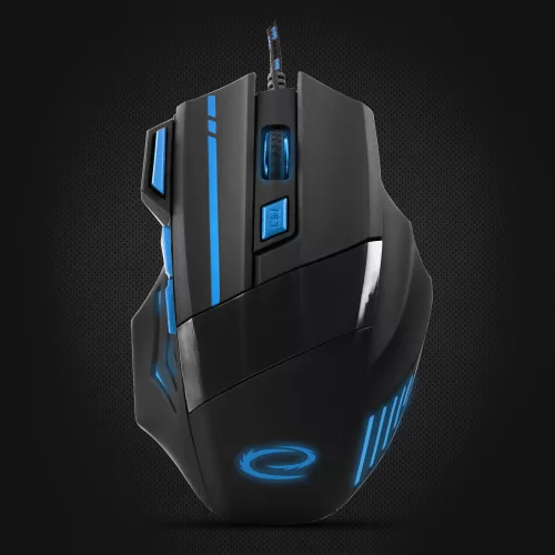 Esperanza MX201 WOLF optikai egér fekete-kék USB (EGM201B)