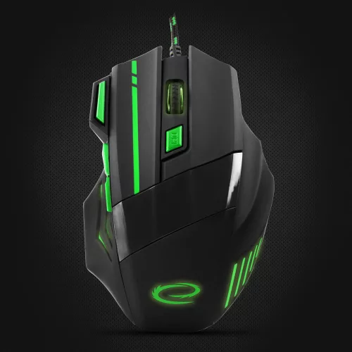 Esperanza MX201 WOLF optikai egér fekete-zöld USB (EGM201G)
