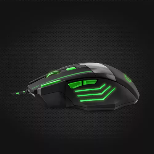Esperanza MX201 WOLF optikai egér fekete-zöld USB (EGM201G)