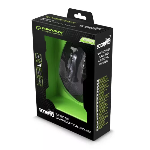 ESPERANZA VEZETÉKES EGÉR JÁTÉKOSOKNAK 6D OPT. USB MX203 SCORPIO
