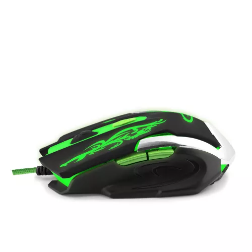 Esperanza MX405 Cyborg USB vezetékes Gamer egér, fekete-zöld