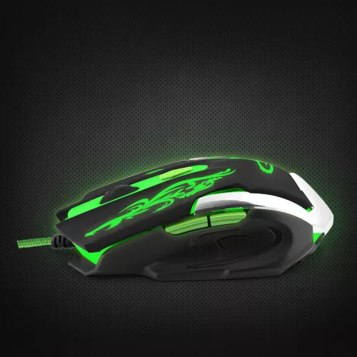 Esperanza MX405 Cyborg USB vezetékes Gamer egér, fekete-zöld