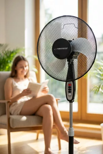 ESPERANZA PEDESTAL COOLING FAN 16 INCH TYPHOON BLACK-GRAY