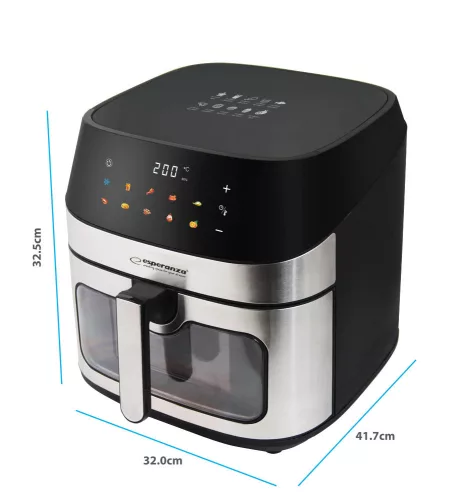 Esperanza air fryer betekintő ablakkal patate al forno 8L