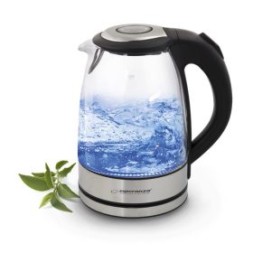   Esperanza Yosemite elektromos vízforraló 1.7 liter, led világítással, fekete-ezüst