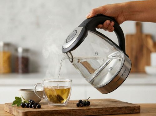 Esperanza Yosemite elektromos vízforraló 1.7 liter, led világítással, fekete-ezüst