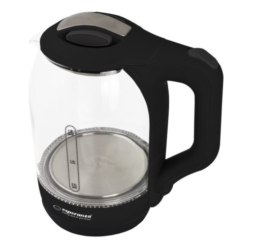 ESPERANZA ELEKTROMOS VÍZFORRALÓ YUKON 1,7 L ÜVEG FEKETE LED VILÁGÍTÁSSAL