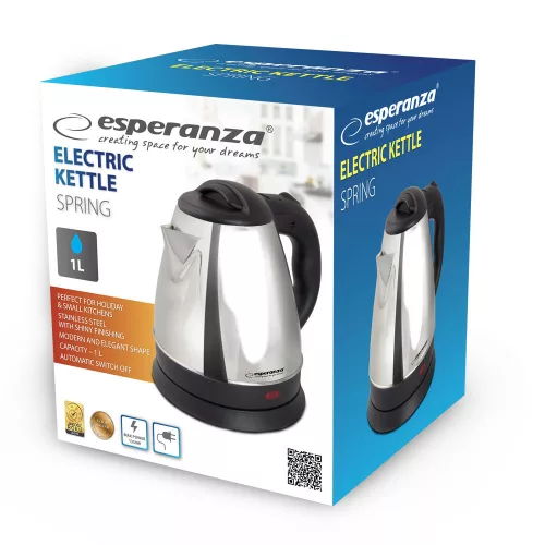 Esperanza Spring elektromos vízforraló 1 liter ezüst (EKK116S)