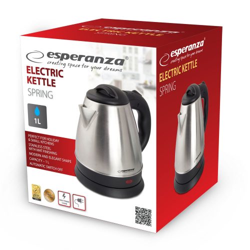 Esperanza Spring elektromos vízforraló 1 liter inox (EKK116X)