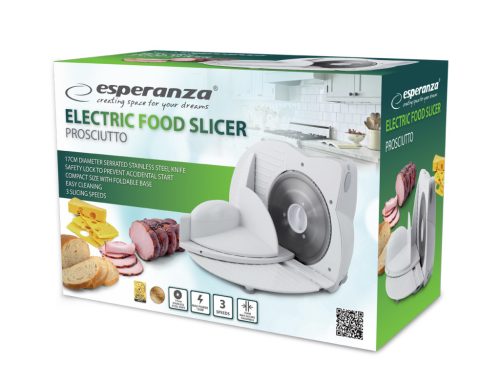 Esperanza Prosciutto elektromos szeletelogép 150 W, fehér