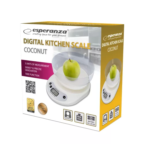 Esperanza EKS007 Coconut konyhai mérleg tállal