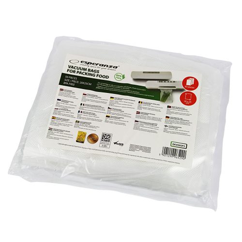 Esperanza vákuumzacskók élelmiszercsomagoláshoz 20x25cm 50 darab