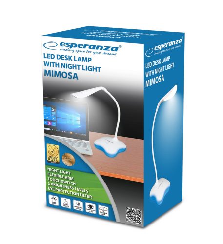 Esperanza Mimosa LED asztali lámpa fehér (ELD105W)