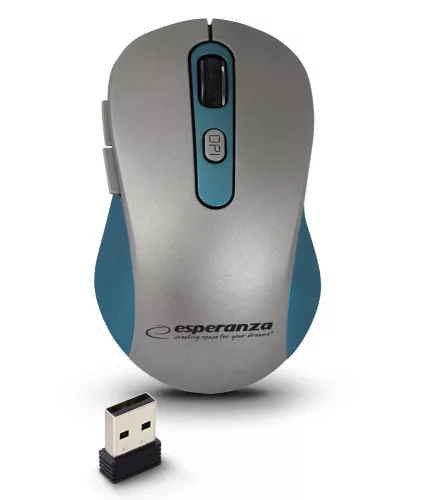 Esperanza vezeték nélküli 2.4GHz optikai egér 6D USB ADARA kék EM131B