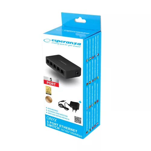 Esperanza 5 portos ethernet kapcsoló  10/100/1000 ONYX