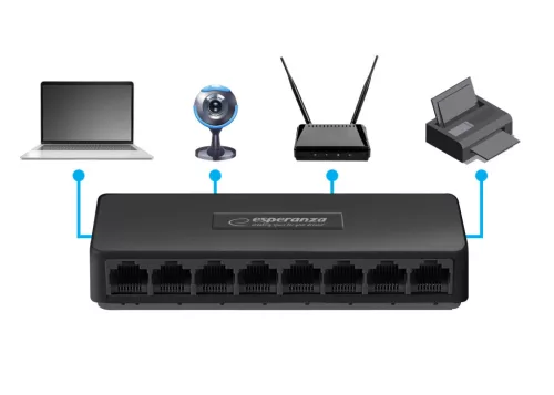 Esperanza 8 portos ethernet kapcsoló 10/100/1000 NOVA