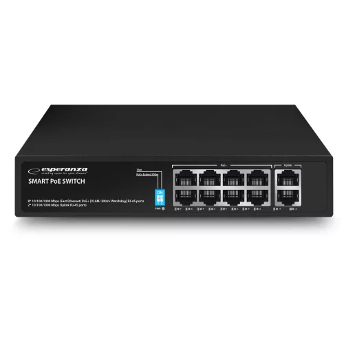 Esperanza 8 poe + 2 uplink port ethernet kapcsoló 10/100/1000 MATRIX