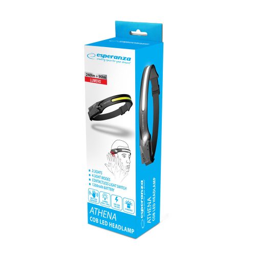 Esperanza LED fejlámpa fekete