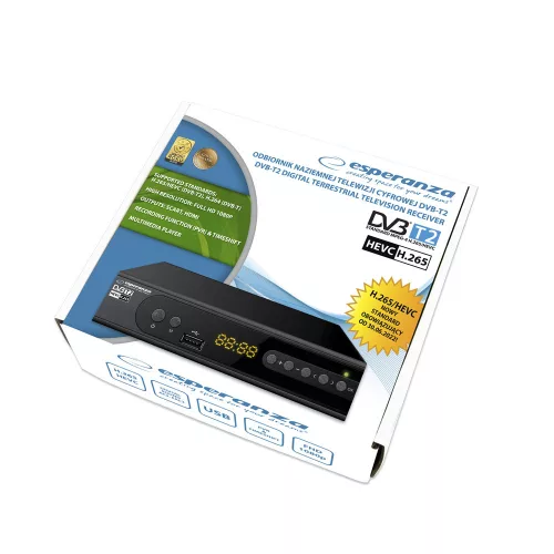 ESPERANZA DVB-T2 H.265/HEVC DIGITÁLIS FÖLDFELSZÍNI TV-VEVŐ EV106R
