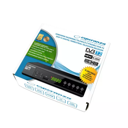 ESPERANZA DVB-T2 H.265/HEVC DIGITÁLIS FÖLDFELSZÍNI TV VEVŐ EV111P
