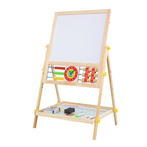 Extralink Toys | Double-sided Board for Kids | Chalk, Magnetic, Dry Erase, Abacus, Clock