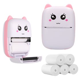   Extralink Set | EPP-001 Pink thermal printer + Plain thermal paper 5 rolls |