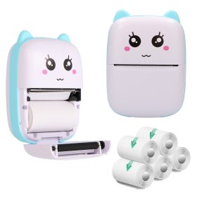   Extralink Set | Thermal printer EPP-002 Blue + Self-adhesive thermal paper 5 rolls |