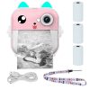 Extralink EPP-003 Pink | Mini thermal printer with camera | 3 rolls of thermal paper, 2.5" LCD screen, Bluetooth, USB-C, 1000 mAh