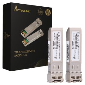   Extralink SFP+ 10G 2-pack | SFP+ Module | 10Gbps, LC/UPC, 850nm, 300m, multi mode, DOM, Dedicated to HP/Aruba