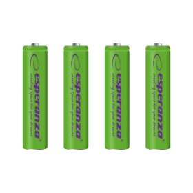   ESPERANZA RECHARGEABLE BATTERIES Ni-MH AAA 1000MAH 4PCS. GREEN